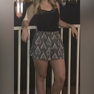 Aztec Print Flowy Fabric Shorts